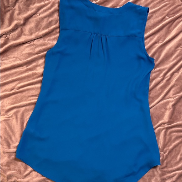 Express Women's Vibrant Blue V-Neck Blouse - Picture 3 of 3